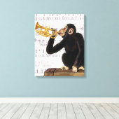 Toile Singe Jouant à la trompette (Insitu (Plancher de Bois))