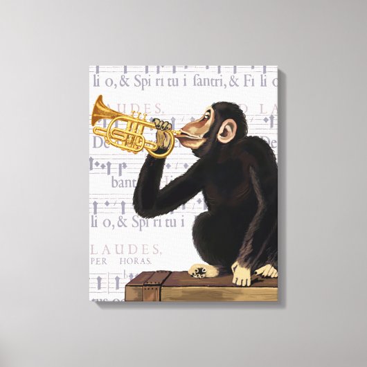Toile Singe Jouant à la trompette (Recto)