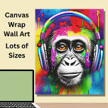 Toile Singe peint coloré avec casque<br><div class="desc">Singe peint coloré avec casque - - Beaucoup de tailles disponibles - - Voir mon magasin pour plus de grands designs</div>