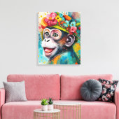 Toile Singe souriant (Insitu(Salon))