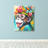 Toile Singe souriant (Insitu (Plancher de Bois))