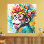 Toile Singe souriant (Insitu(Salon))