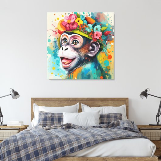 Toile Singe souriant (Insitu(Chambre))