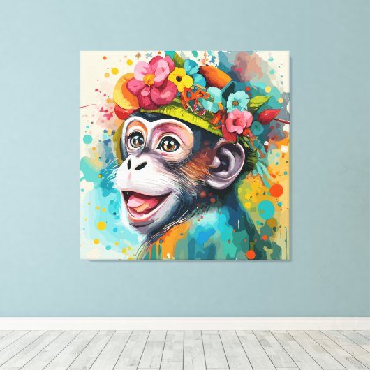 Toile Singe souriant (Insitu (Plancher de Bois))