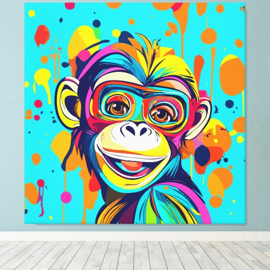 Toile Singe souriant (Insitu (Plancher de Bois))