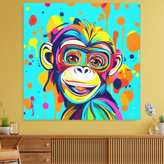 Toile Singe souriant (Insitu(Salon))