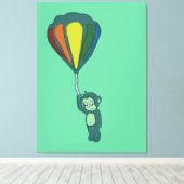 Toile singe volant : montgolfière (Insitu (Plancher de Bois))