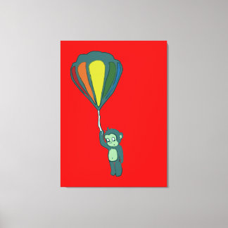Toile singe volant : montgolfière