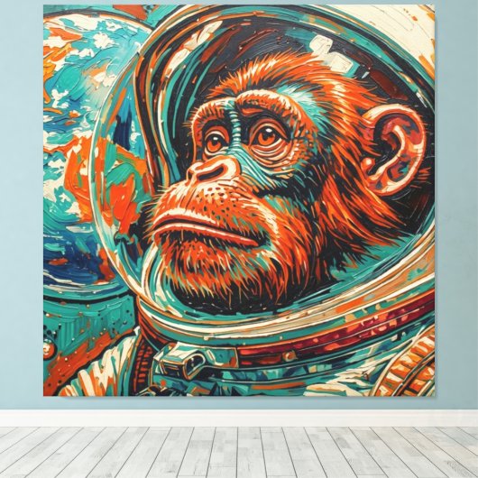 TOILE SINGES DANS L'ESPACE (Insitu (Plancher de Bois))
