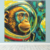 TOILE SINGES DANS L'ESPACE-5 (Insitu (Plancher de Bois))