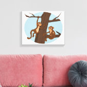 Toile Singes escalade l'arbre dessin animé (Insitu(Salon))