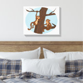 Toile Singes escalade l'arbre dessin animé (Insitu(Chambre))