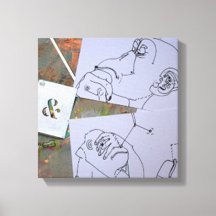 Toile Singes pensant aux résolutions du Nouvel An C