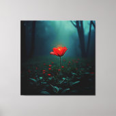Toile Single Glowing Red Flower Art (Recto)