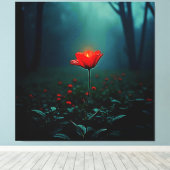 Toile Single Glowing Red Flower Art (Insitu (Plancher de Bois))