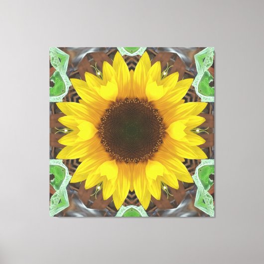 Toile Single Sunflower with Mint Leaves (Recto)
