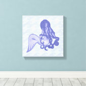 Toile Sirène assise bleue (Insitu (Plancher de Bois))