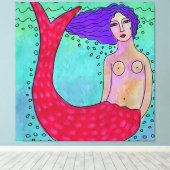 Toile Sirène avec cheveux violets Peinture numérique Abs (Insitu (Plancher de Bois))