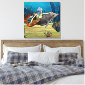 Toile Sirène avec dauphin (Insitu(Chambre))