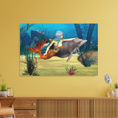 Toile Sirène avec dauphin (Insitu(Salon))