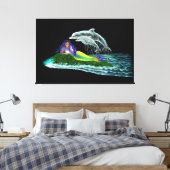 Toile Sirène avec dauphins (Insitu(Chambre))