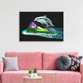 Toile Sirène avec dauphins (Insitu(Salon))