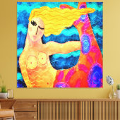 Toile Sirène Avec La Queue Rouge Peinture Numérique Abst (Insitu(Salon))