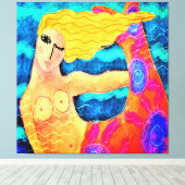 Toile Sirène Avec La Queue Rouge Peinture Numérique Abst (Insitu (Plancher de Bois))