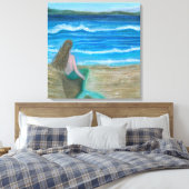 Toile Sirène contemplant les vagues (Insitu(Chambre))