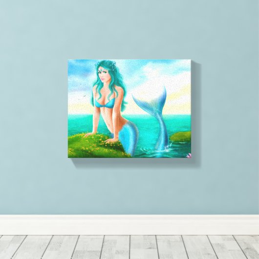 Toile " Sirène en mer" (Insitu (Plancher de Bois))