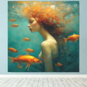 Toile Sirène et poisson d'or (Insitu (Plancher de Bois))