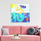 Toile Sirène et Starfish Art Abstrait (Insitu(Salon))