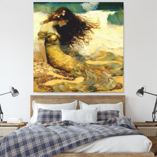 Toile Sirène sur les sables d'or (Insitu(Chambre))