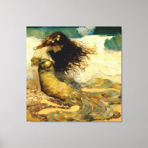 Toile Sirène sur les sables dorés