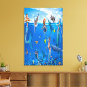 Toile Sirènes avec dauphins (Insitu(Salon))