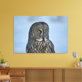 Toile Sitting Great Grey Owl Photo de la faune Portrait  (Insitu(Salon))