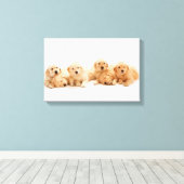 Toile Six Marionnettes Golden Retriever (Insitu (Plancher de Bois))