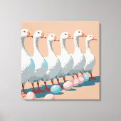 Toile Six Oies A-Laying Découpe Style Crayon 3 (Recto)