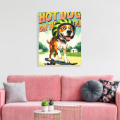 Toile Skateboarding Dog Summer Funny Retro Beach (Insitu(Salon))