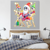 Toile **Skeleton 3D Christm Santa Party – Funnyas Skelet (Insitu(Chambre))