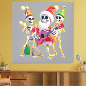 Toile **Skeleton 3D Christm Santa Party – Funnyas Skelet (Insitu(Salon))