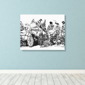 Toile Skeleton Cyclistes par José Guadalupe Posada (Insitu (Plancher de Bois))