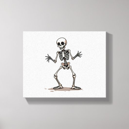 Toile Skeleton Doing Dab - Drôle Halloween Dance Shi (Recto)