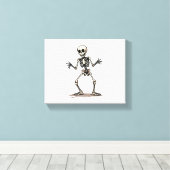 Toile Skeleton Doing Dab - Drôle Halloween Dance Shi (Insitu (Plancher de Bois))