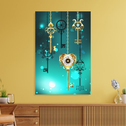 Toile Skeleton Keys on Green Background (Insitu(Salon))