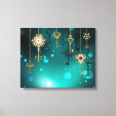 Toile Skeleton Keys on Green Background (Recto)