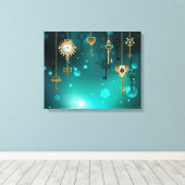 Toile Skeleton Keys on Green Background (Insitu (Plancher de Bois))