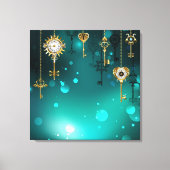 Toile Skeleton Keys on Green Background (Recto)