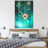 Toile Skeleton Keys on Green Background (Insitu(Chambre))