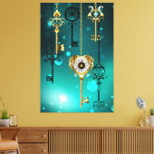 Toile Skeleton Keys on Green Background (Insitu(Salon))